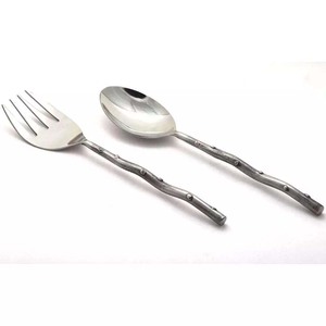 Wholesale Custom Vintage Design Handle Silver Mirror Polished Designer Salad <b>Serving</b> <b>Spoon</b> & Fork Set for Wedding - Product Image 6