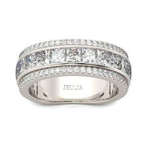 Jeulia Princess Cut Sterling Silver Engagement <b>Ring</b> <b>Band</b> for Women - Product Image 1