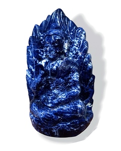 Sculptures et figurines de Bouddha Gautama et Shakyamuni en sodalite, sculptées en profondeur, respectueuses de l'environnement, pour le Feng Shui du salon - Product Image 3