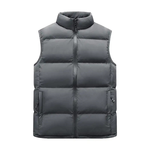 Manteau d'hiver avec logo personnalisé pour hommes vente en gros gilet court bouffant léger demi-manches respirant nouveau design brodé inclus - Product Image 3