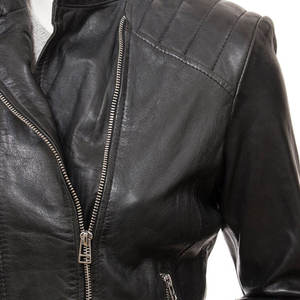 Best Design Premium Quality <b>Women's</b> Autumn Leather <b>Jackets</b> with Satin Fabric Breathable & Waterproof Customizable Colors & Logo - Product Image 4