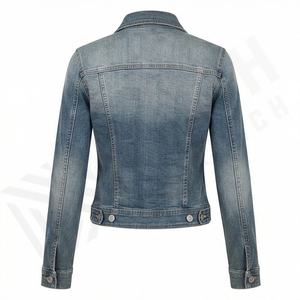 Attractive Men Denim Jacket Regular Sleeves Regular Fit <b>Covered</b> <b>Button</b> Closure Customized Color Winter Look Modern Street Front - Product Image 2