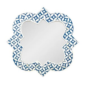 Cadre de miroir élégant en nacre, incrustation artistique en nacre pour décoration murale contemporaine de salon. - Product Image 4