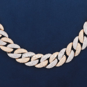 Bijoux glacés de qualité supérieure 14mm Hip Hop 925 argent VVS Moissanite chaîne à maillons cubains pour hommes - Product Image 3