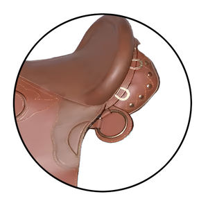 Selle de stock en cuir véritable de qualité supérieure faite à la main, légère et flexible avec un soutien confortable pour une conduite toute la journée - Product Image 5