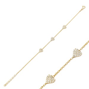 Heart Bracelet Shiny Zircon Stone <b>Charm</b> Woman Jewellery Turkish Handmade Wholesale 925 Sterling Silver Jewelry - Product Image 1