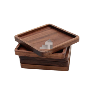 Article chaud 2025 Logo personnalisé Nouveau design Sous-verres gravés en bois pour boissons du fabricant du Vietnam - Product Image 4