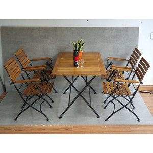 Modern Design Outdoor <b>Foldable</b> <b>Table</b> Set (120x75cm) and 4 Chairs CBCF288 - Product Image 4