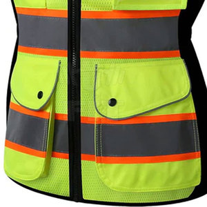 Chaleco DE SEGURIDAD reflectante de poliéster de alta visibilidad personalizable, ropa de trabajo impermeable, bolsillos para trabajo al aire libre, logotipo incluido - Product Image 6
