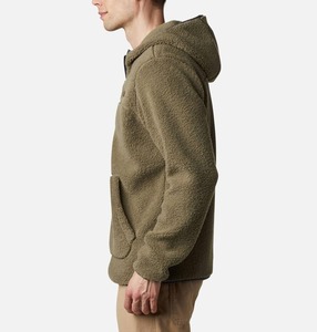Pull-over d'hiver vintage à logo personnalisé pour l'extérieur, veste polaire Sherpa épaisse et chaude pour hommes - Product Image 3