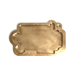 Ensemble de plateau de service en laiton Fabriqué à la main en laiton Antique Shade articles de service avec poignée pour la décoration intérieure plateaux de noël - Product Image 1