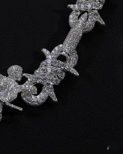 High Quality 925 Sterling <b>Silver</b> Hip Hop Jewelry Pass Diamond Tester Iced VVS Moissanite with Miami Mosaic <b>Cuban</b> Link <b>Chain</b> - Product Image 2