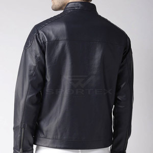 Veste en cuir d'hiver pour homme de haute qualité avec logo personnalisé sur le devant, imperméable, respirante, coupe-vent, vêtement tendance - Product Image 4