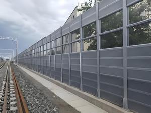 Barrière <span class=keywords><strong>anti</strong></span>-<span class=keywords><strong>bruit</strong></span> extérieure, barrière insonorisante, matériau métallique, micro-trous, barrière acoustique pour autoroute, municipalité, chemin de fer - Product Image 3