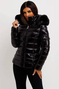 Veste matelassée en chanvre tissé épais de haute qualité, à blocs de couleur, nouvelle collection d'hiver, duvet de canard blanc, capuche à lettres, chaude pour femmes - Product Image 3