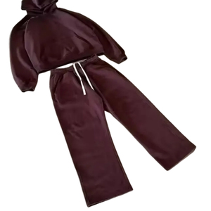 Custom Logo <b>Plain</b> Heavyweight Cropped Oversized Hoodie <b>Tracksuit</b> Premium High Quality Trendy Streetwear Comfortable <b>Tracksuit</b> - Product Image 5