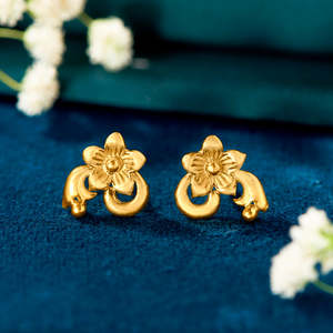 Floral Diamond <b>Stud</b> <b>Earrings</b> for Women <b>Gold</b> Plated <b>Rose</b> <b>Gold</b> & White <b>Gold</b> Trendy Engagement Jewelry - Product Image 1