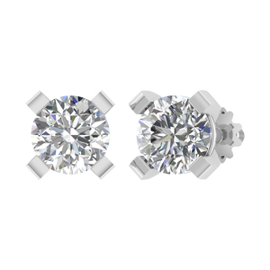 Aretes de Diamante Moissanite VVS D de Corte Vintage Atemporal, Plata de Ley 925, Engaste de Cuatro Puntas, Joyería Unisex para Boda - Product Image 2