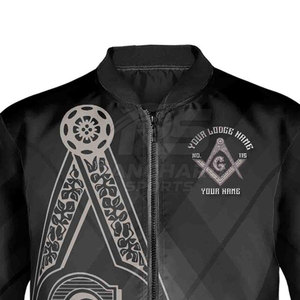 Veste de club maçonnique à fermeture éclair, tissu de qualité supérieure, broderie personnalisée, vêtements maçonniques, veste d'extérieur - Product Image 4
