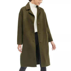 Nouvelle Arrivée d'Usine Manteau Coréen Hiver Couleur Unie Ample en Laine Doublé Soie Respirant Écologique Anti-Plis pour Femme - Product Image 6