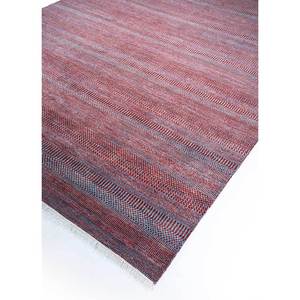 Alfombra Kairos a Rayas Tejida a Mano de Lana y Viscosa Gris y Negra - para Decoración del Hogar Skwv-26 - Product Image 2