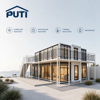 Maison conteneur moderne de 40 pieds à double étage, extensible, portable et mobile, pour glamping, disponible dès maintenant