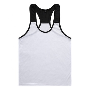 Camiseta sin mangas deportiva de gimnasio transpirable personalizada para hombre, Diseña tu propio algodón liso para culturismo - Product Image 3