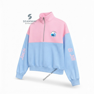 Sudadera casual con cuello simulado y cremallera corta Jack And Jill Of America - Product Image 2