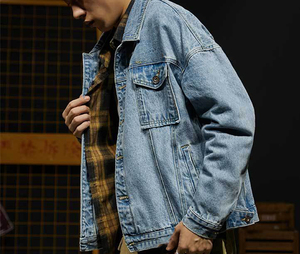 Factory Customized <b>Mens</b> Denim Pale Sun for <b>Utility</b> Bomber <b>Jacket</b> Winter 100% Cotton Breathable for <b>Men</b> - Product Image 1