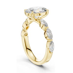 Anillo de Diamantes de Laboratorio con Corte Ovalado de 1.0 CT para Mujer, Claridad VVS-VS EF, Oro de 18KT, 14KT, 10KT y Plata 925, Oro Rosa, Amarillo - Product Image 6