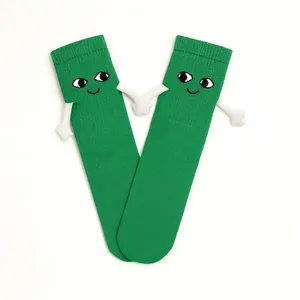 Green Jacquard Pattern Couple's <b>Socks</b> Breathable and <b>Warm</b> for Daily Use and All Seasons Custom Logo Novelty Print - Product Image 1