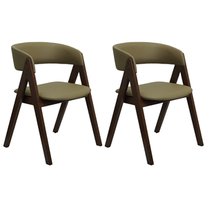 Set di 2 Sedie da Pranzo Moderne in Noce con Schienale Curvo in Pelle PU e Illuminazione Integrata per Sala da Pranzo e Soggiorno - Product Image 3