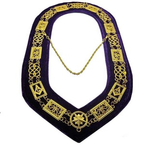 Venta al por mayor bordado delantal cadena Collar azul Lodge oficial masónico Regalia algodón cuero cinta tela costura - Product Image 3