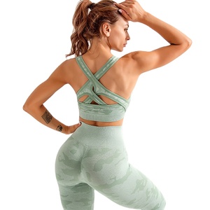 Tie Dyeing <b>Seamless</b> Yoga <b>Set</b> Two Piece <b>Set</b> Women Sports Bra <b>Top</b> High Waist Yoga Pants Workout <b>Leggings</b> Sexy Back Gym Clothing - Product Image 1