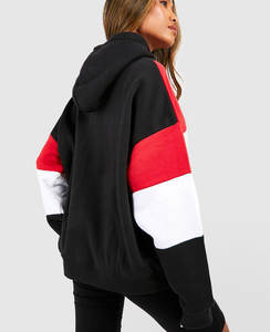 Vente en gros fabricant : Sweat à capuche streetwear personnalisé en molleton oversize avec impression 3D en relief, tricoté uni décontracté pour femme - Product Image 2