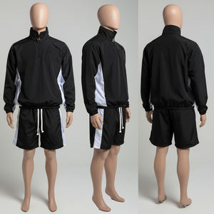 Conjunto Deportivo de Dos Piezas para Hombre con Logotipo Personalizado, Chaqueta Cortavientos y Pantalones Cortos de Poliéster para Otoño, Tallas Grandes - Product Image 4