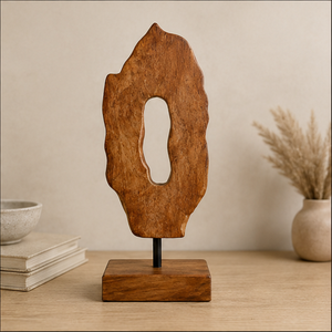 Sculpture abstraite en bois, décoration artistique, forme irrégulière, faite à la main, minimaliste, décoration de table, décoration de la maison, pièce d'art pour le salon - Product Image 2