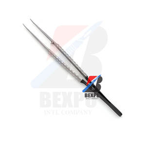 Pince à épiler dentaire Micro pince à suture de maïs 1.6mm 15cm Instrument de revêtement demi-noir chirurgical manuel saupoudré de diamant - Product Image 3