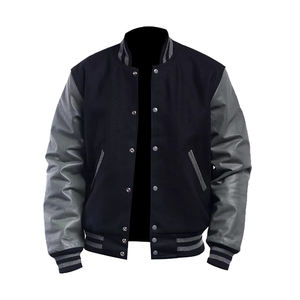 Chaqueta de béisbol universitaria Varsity de talla grande 4XL para hombre de moda, estilo Letterman de lujo único, Parche en blanco bordado 3D Collage - Product Image 5