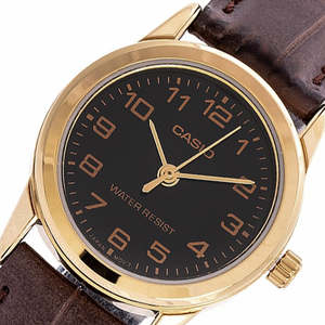 Reloj de cuarzo con correa de cuero para hombre Casio MTP-V001GL-1BU - Product Image 2