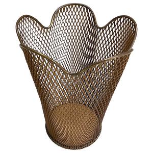 Cesta de basura de Metal con diseño de celosía de latón AK en cesta de gran capacidad con acabado antiguo para decoración de Hotel/Decoración de cafetería - Product Image 1