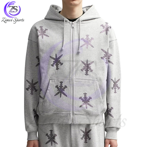 เสื้อฮู้ดเพชรเทียมสีเทาสีม่วงสำหรับผู้ใหญ่เสื้อฮู้ดสำหรับฤดูหนาว - Product Image 3