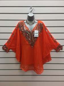 2025 Ladies Adt Party Caftan Hand Embroidered Free Size Night Club Casual Ethnic <b>Dress</b> Georgette Material Short Top - Product Image 6