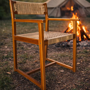 Solobeat Handmade Solid Wood & Natural <b>Rattan</b> Modern Eco-Friendly Restaurant Dining <b>Chair</b> - Product Image 1