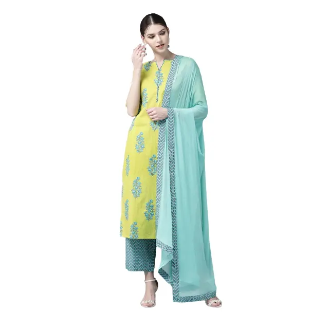 Women Indian Ethnic Wear Kurta Palazzo Suit Indian Manufacturer Export Latest OEM Kurti For Sale Best Prices