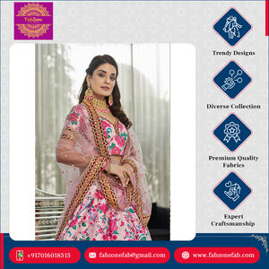 Vêtements de mariage et de fête Design accrocheur Vente en gros Vêtements ethniques indiens Lehenga Choli en soie pour les acheteurs en gros - Product Image 4