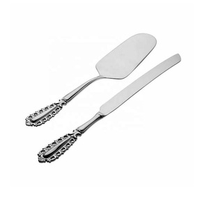 Most Selling Cake Decoration Stainless Steel Cake Knife and Server Set with Black Handles 2-Piece Non-Stick Cake Cutting Tools - Product Image 2