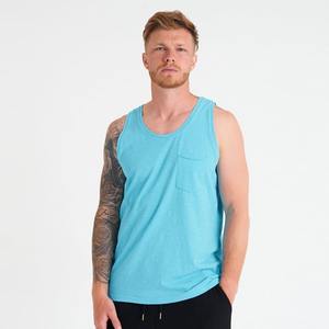Camiseta sin mangas lisa de último diseño para hombre, camisetas sin mangas azules para gimnasio, camisetas sin mangas deportivas para correr, camiseta sin mangas de algodón transpirable para hombre - Product Image 4