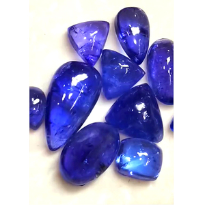 Haute 10 pièces naturel Tanzanite Cabochon 9mm-20mm taille libre poire coussin ovale trillion Rectangle 63 Cts fabrication de bijoux en vrac - Product Image 5