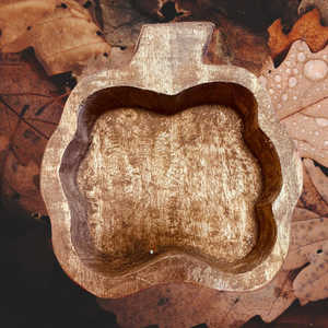 Bol de camping jetable en forme de citrouille en bois d'acacia Couleur et taille personnalisées Fabriqué en Inde - Product Image 1